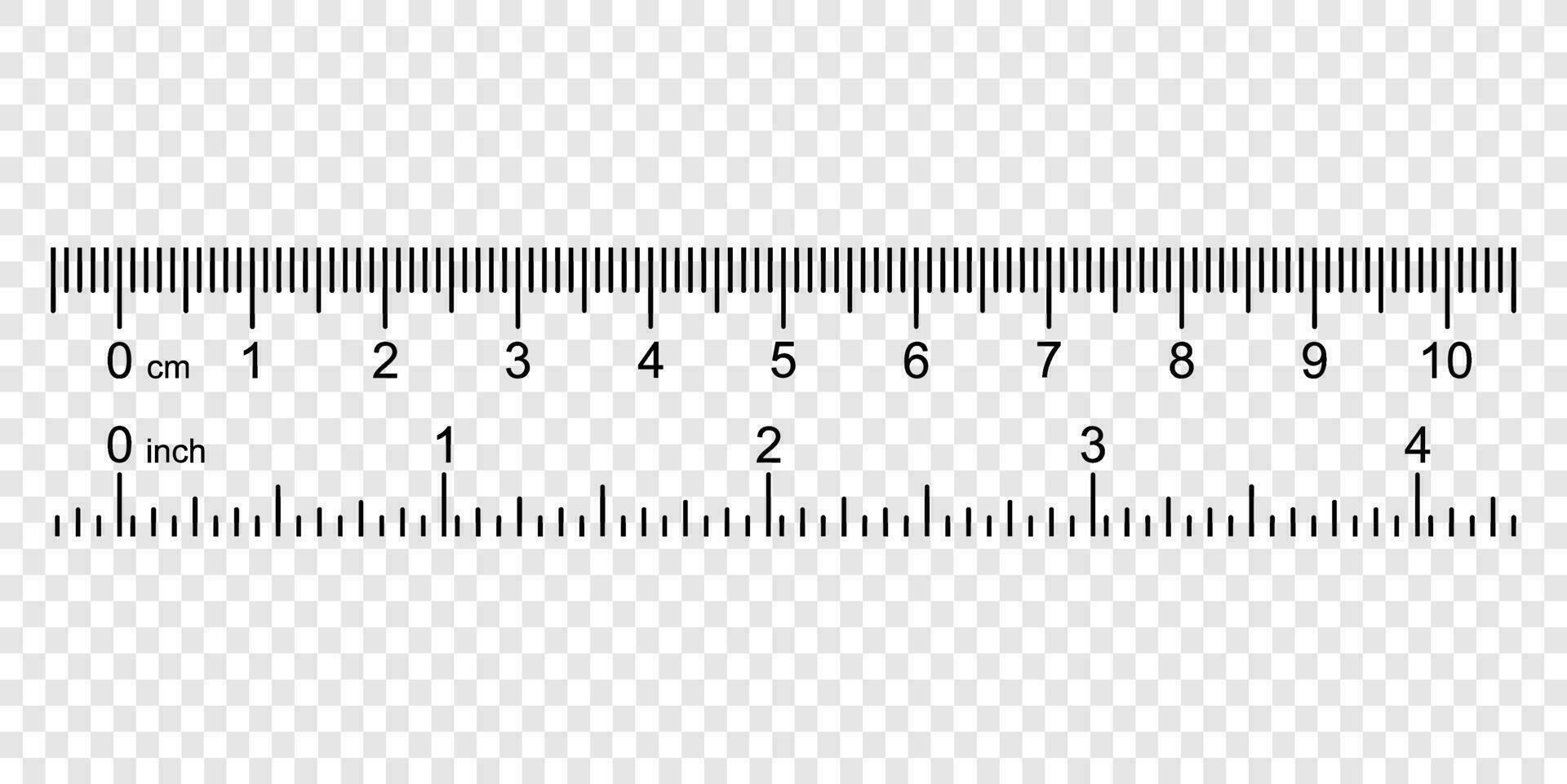 ruler with numbers for measuring length vector