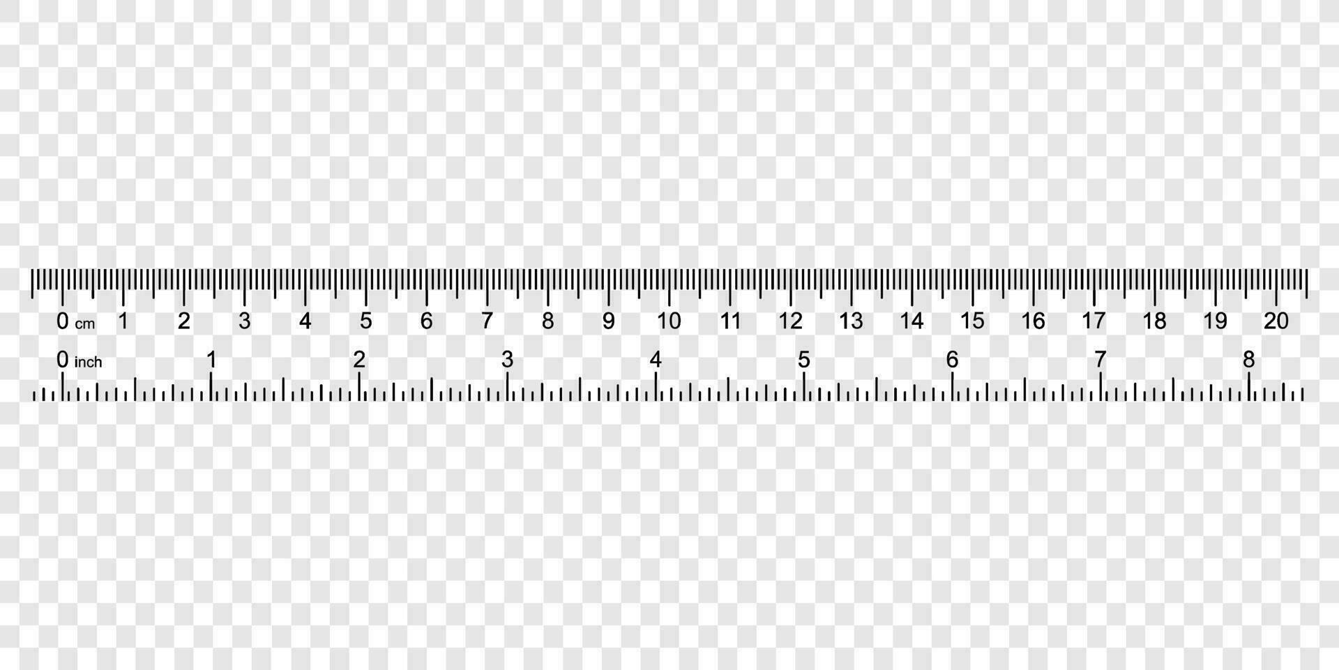 ruler with numbers for measuring length vector