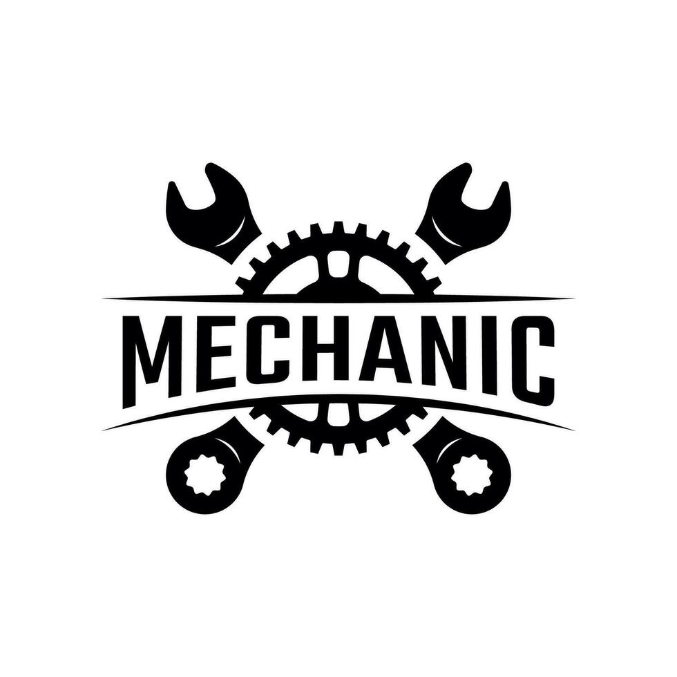 Mechanic service logo design vector isolated on white background.