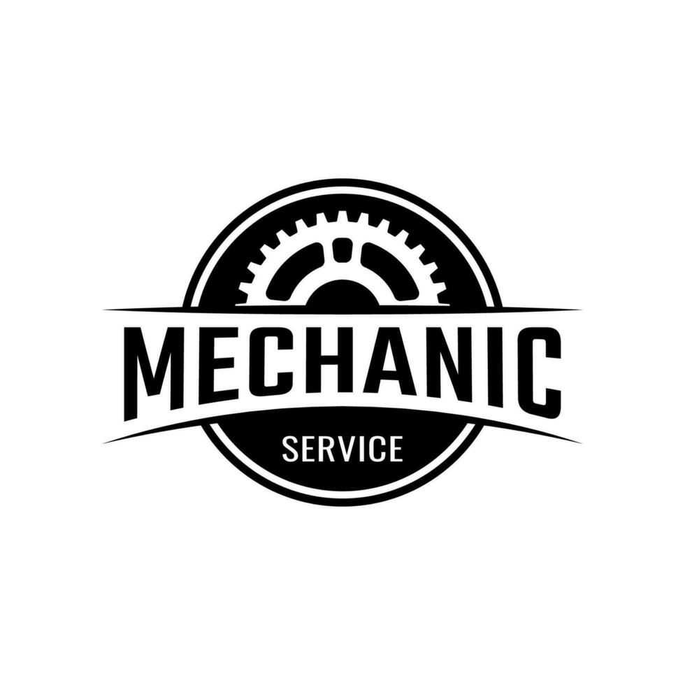 Mechanic service logo design vector isolated on white background.