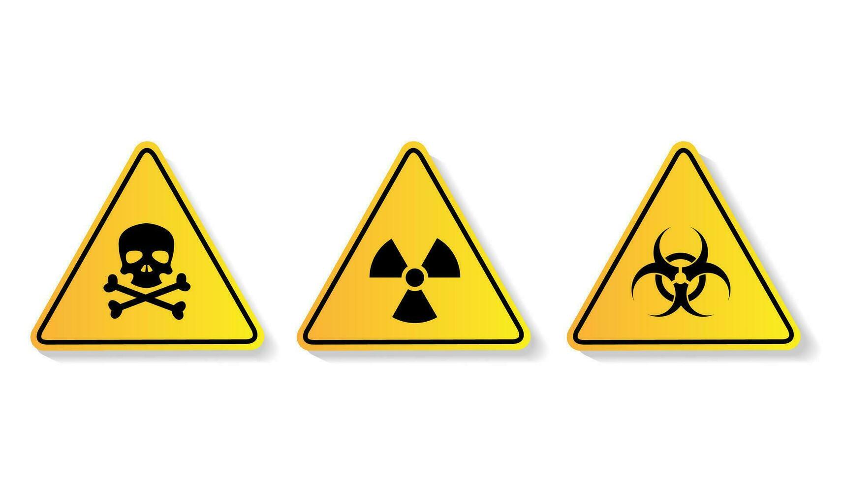 Warning sign set of symbol vector illustration