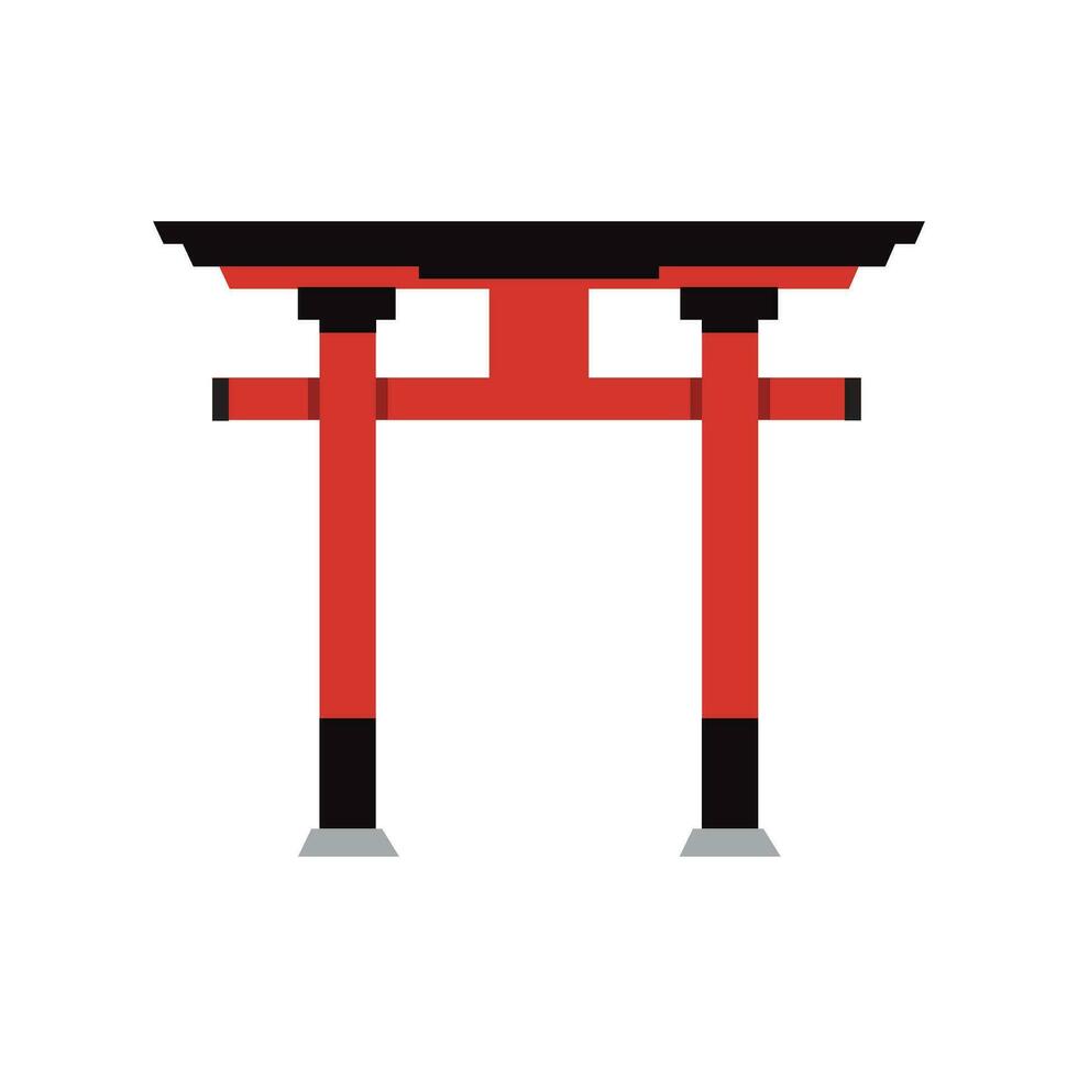 Tori gate flat design vector illustration