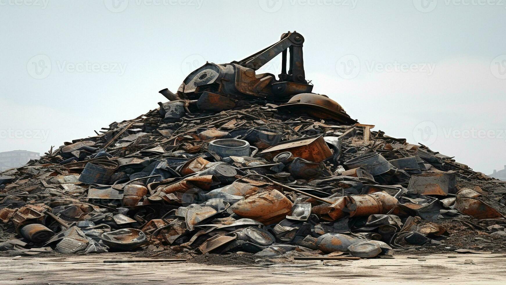 AI generated pile of rusty metalls, metall factory photo