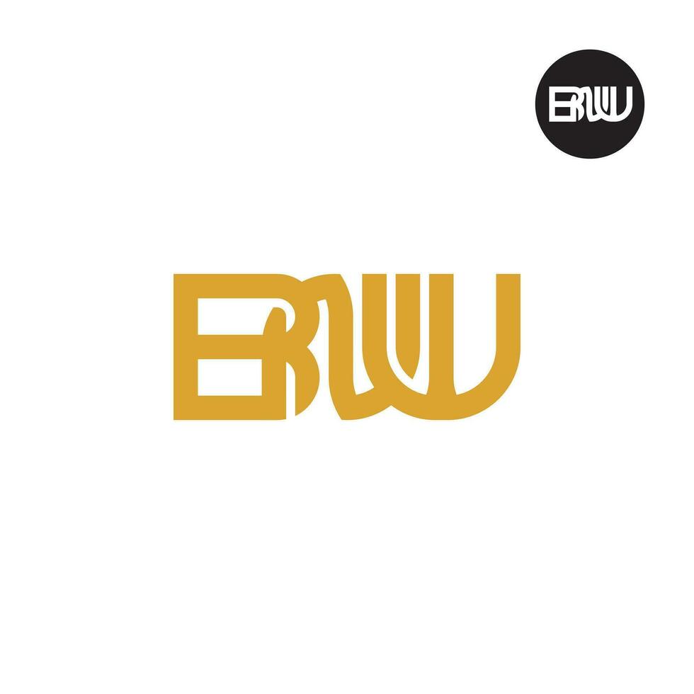 letra bnw monograma logo diseño vector