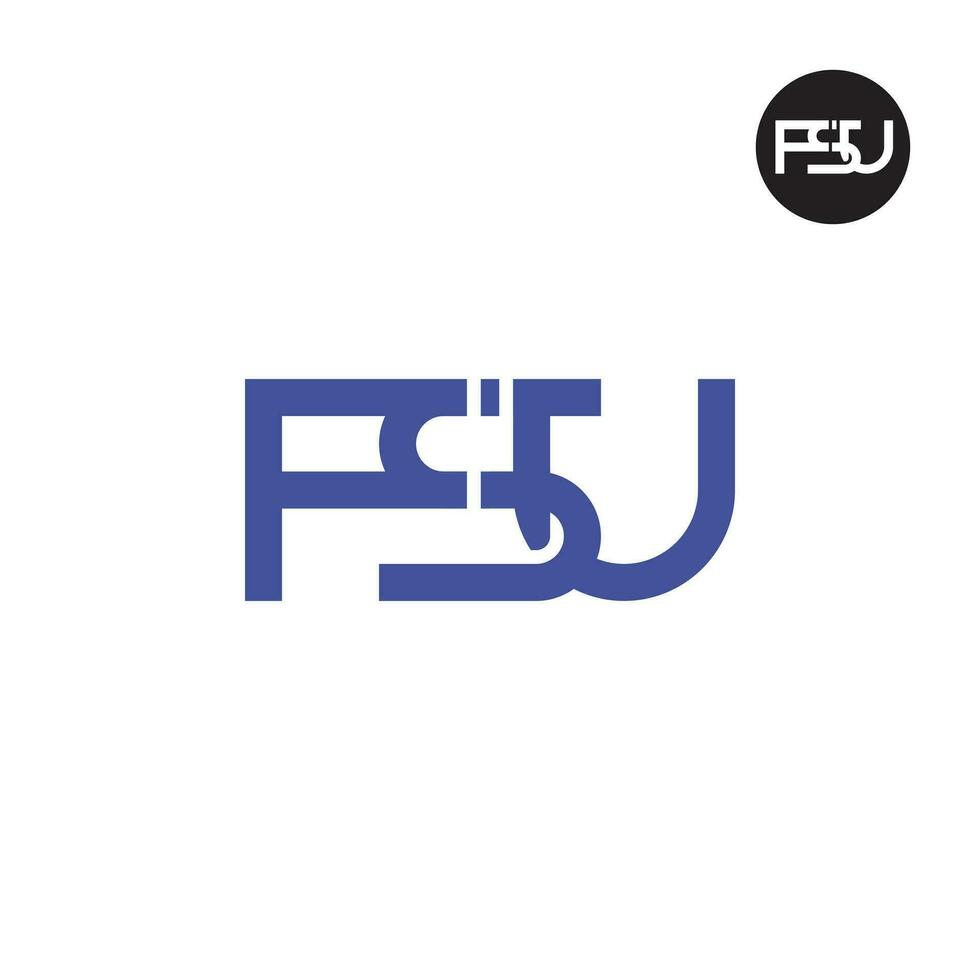 letra fsu monograma logo diseño vector