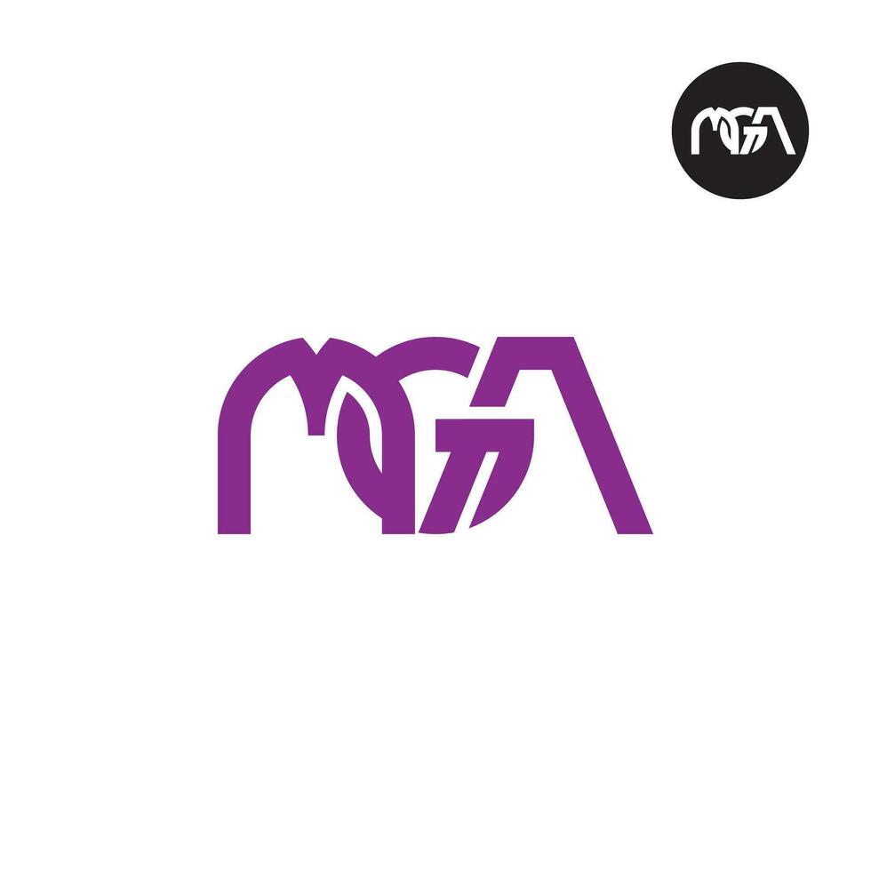 letra mga monograma logo diseño vector