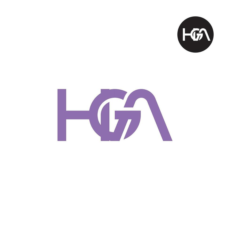 letra hga monograma logo diseño vector