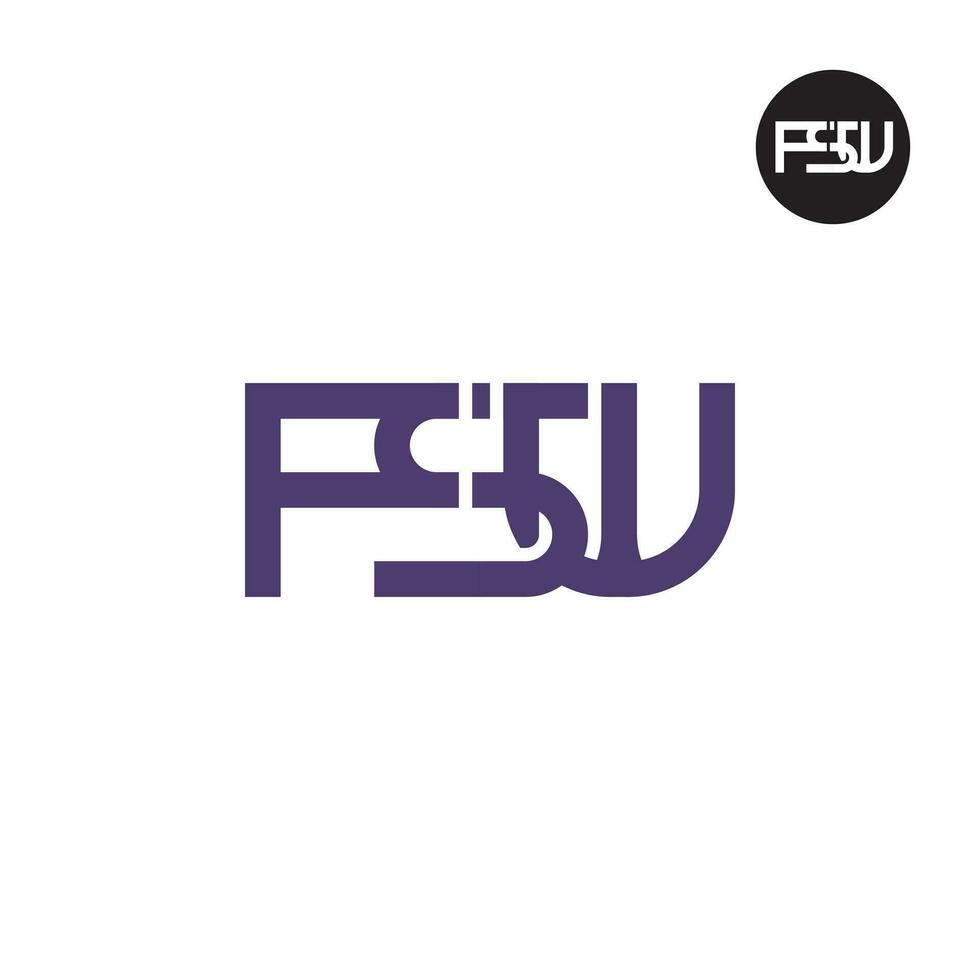 letra fsw monograma logo diseño vector