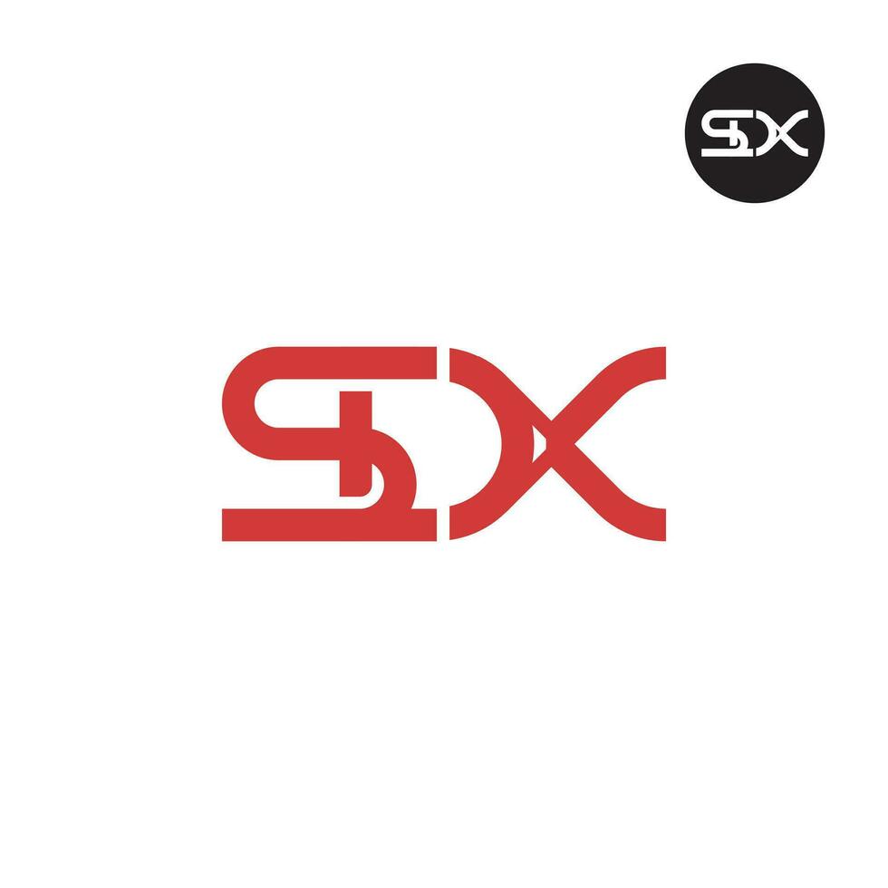 letra sdx monograma logo diseño vector