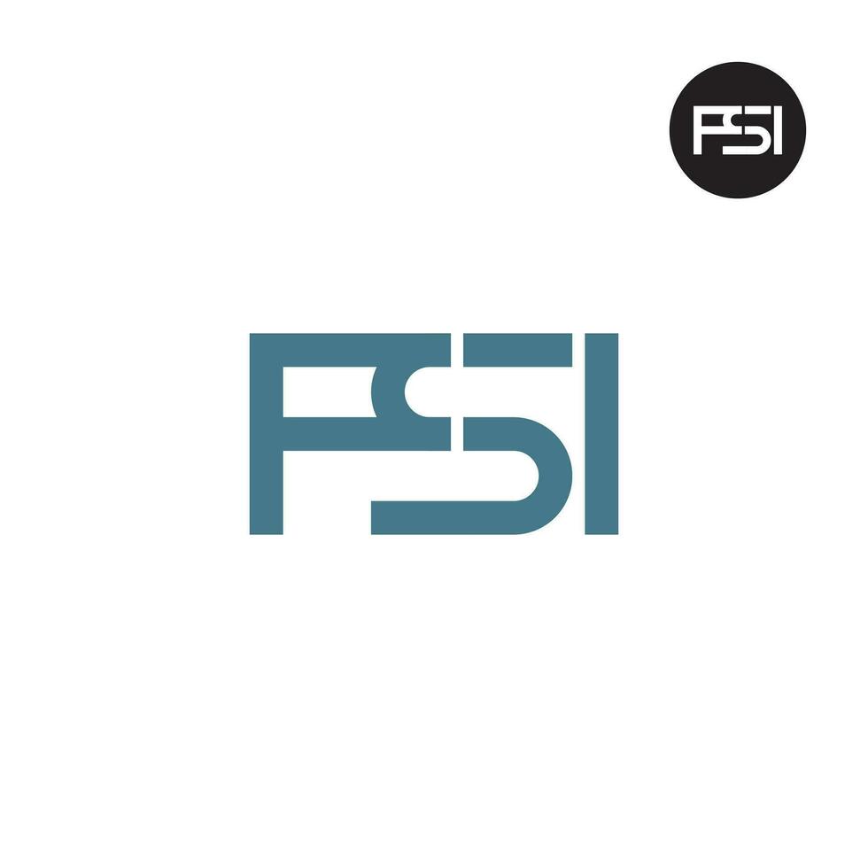 letra fsi monograma logo diseño vector