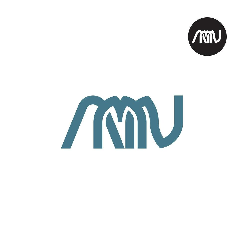 Letter AMN Monogram Logo Design vector