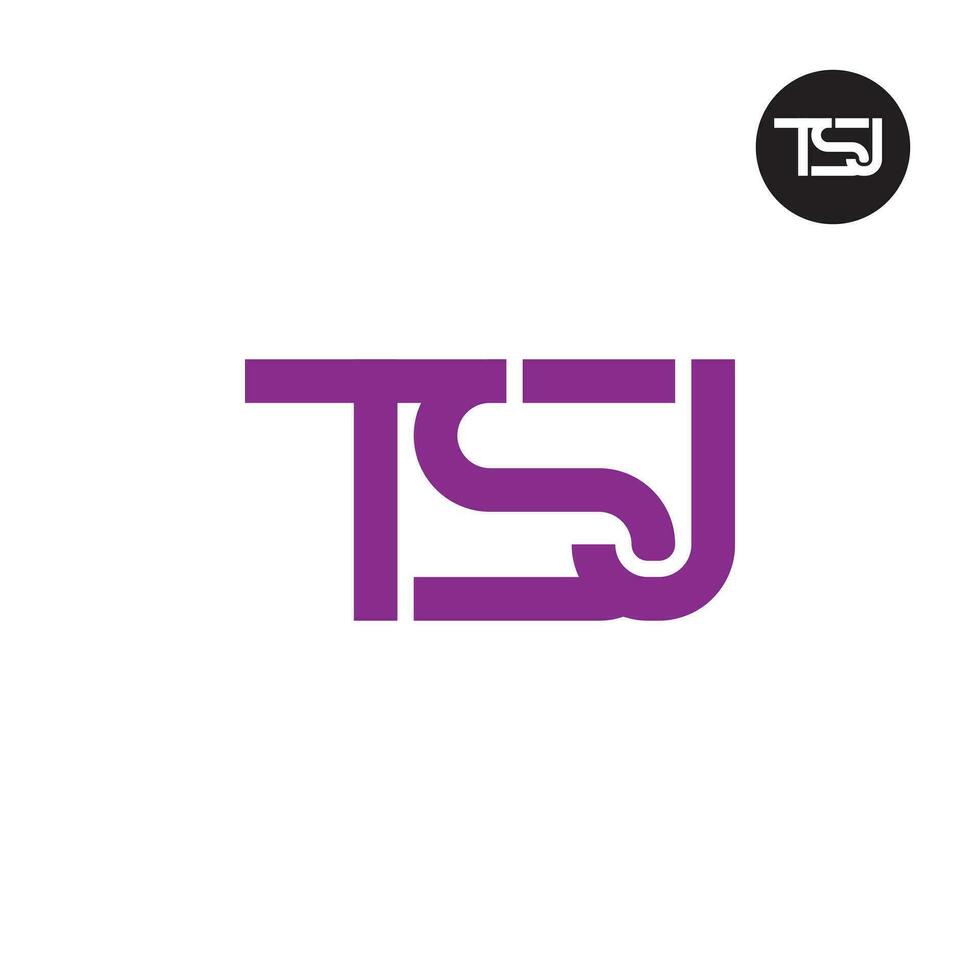 Letter TSJ Monogram Logo Design vector