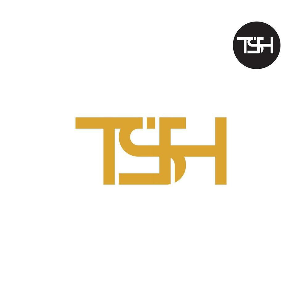 letra tsh monograma logo diseño vector