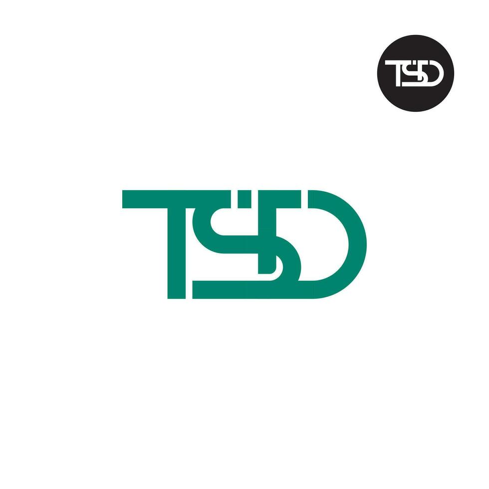 letra tsd monograma logo diseño vector