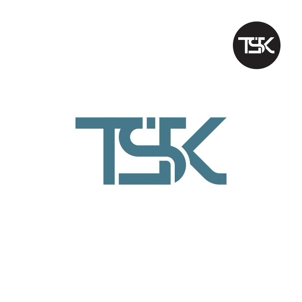 letra tsk monograma logo diseño vector