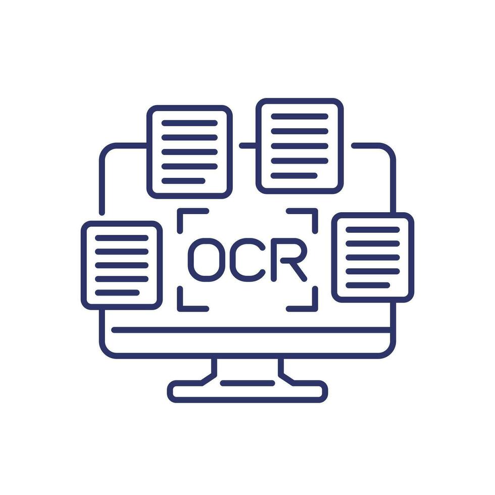 OCR line icon on white vector