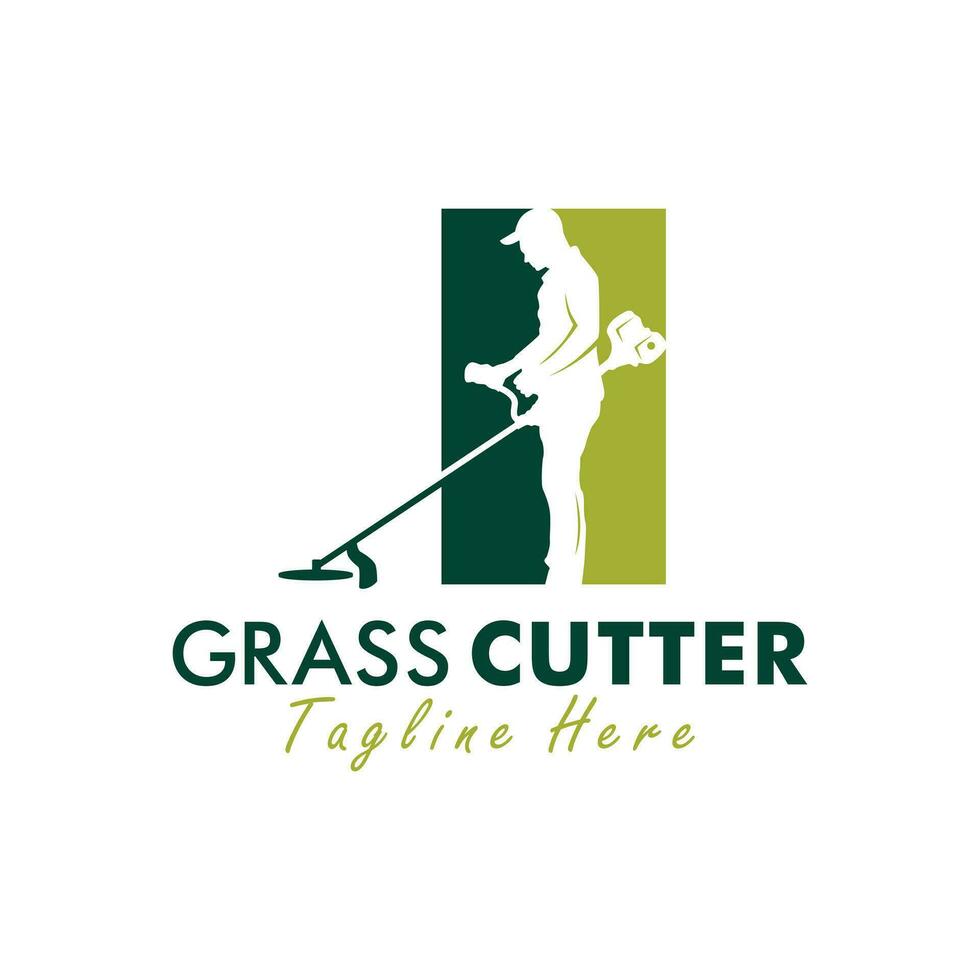 grass cutter vector logo