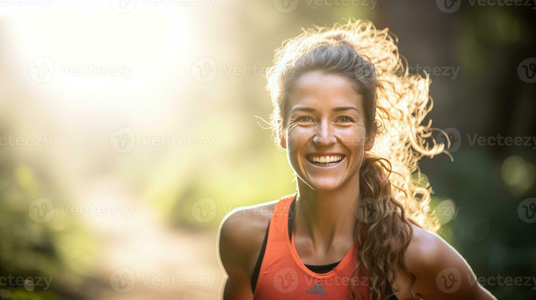 Retrato mujer asiática adulta trail runner con chaleco para correr