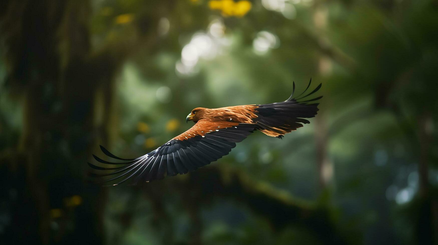 AI generated Birds flying in calm scenery, the beauty of nature in vibrant colors generative AI photo