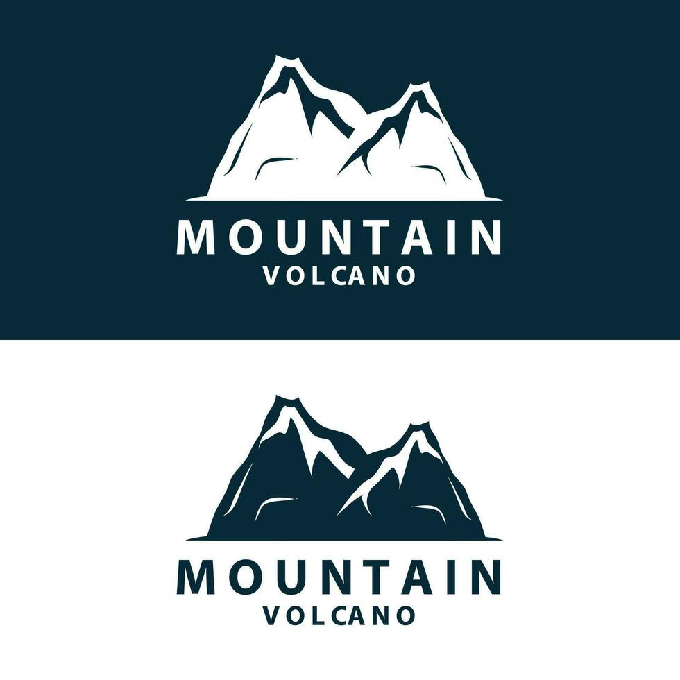 volcán logo diseño inspiración natural paisaje volcán erupción montaña elegante prima vector