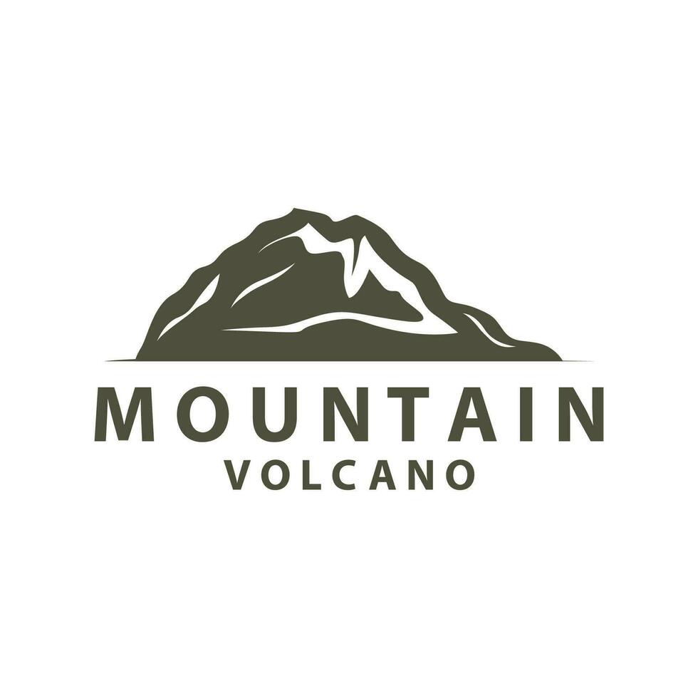 volcán logo diseño inspiración natural paisaje volcán erupción montaña elegante prima vector