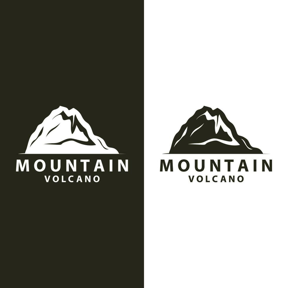 Volcano logo design inspiration natural scenery volcano eruption mountain elegant premium vector