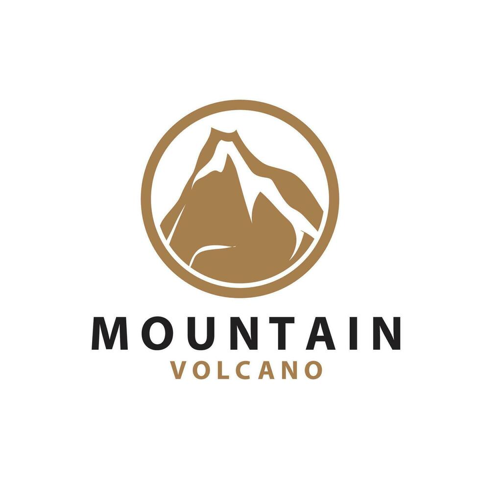 Volcano logo design inspiration natural scenery volcano eruption mountain elegant premium vector