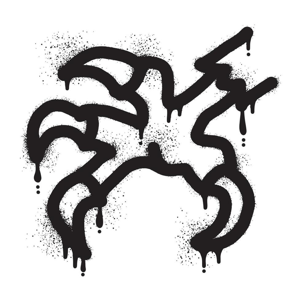 Eagle claw graffiti drawn with black spray paint vector