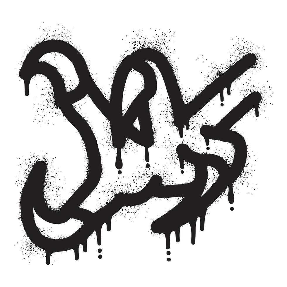 Eagle claw graffiti drawn with black spray paint vector