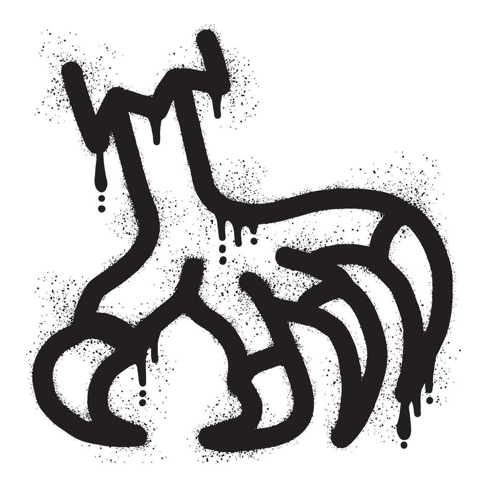 Eagle claw graffiti drawn with black spray paint vector