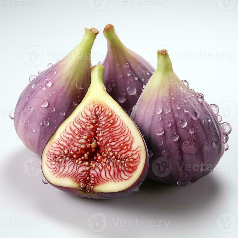 AI generated closeup photo of figs on an isolated white background