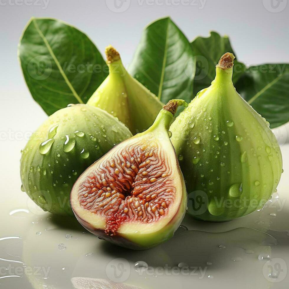 AI generated closeup photo of figs on an isolated white background