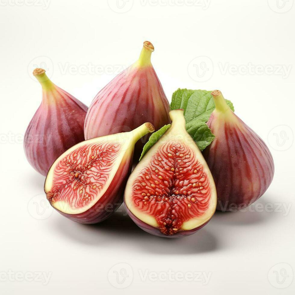 AI generated closeup photo of figs on an isolated white background