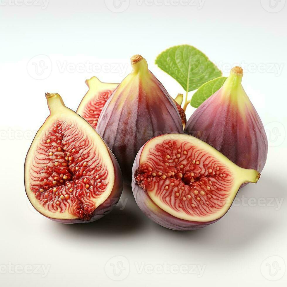 AI generated closeup photo of figs on an isolated white background