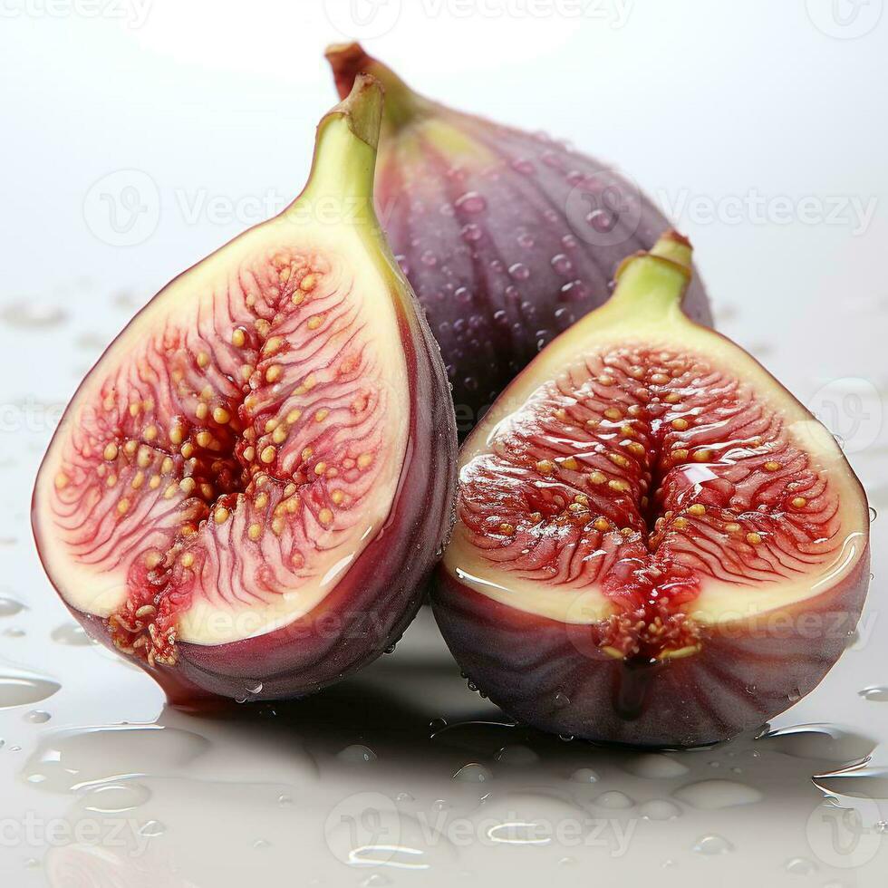 AI generated closeup photo of figs on an isolated white background