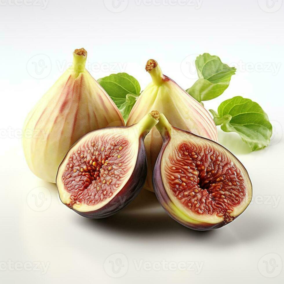 AI generated closeup photo of figs on an isolated white background