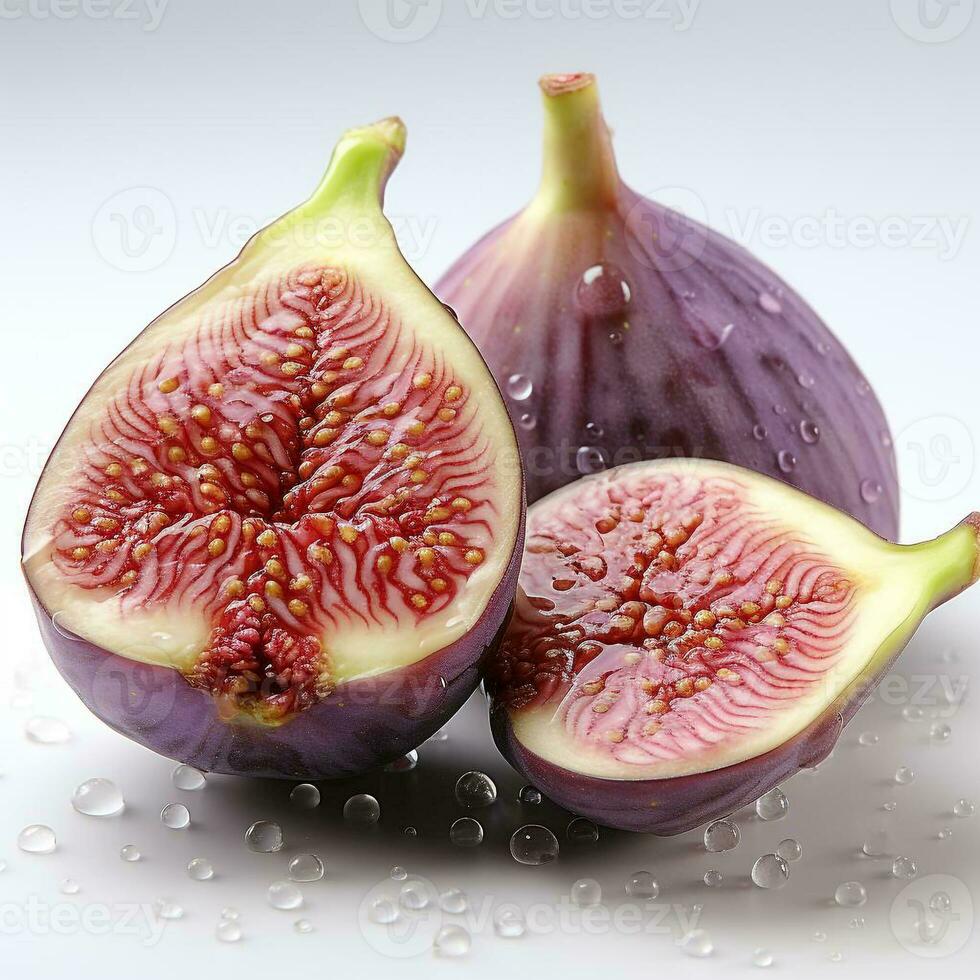 AI generated closeup photo of figs on an isolated white background