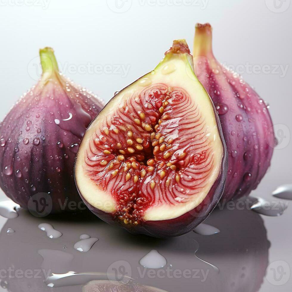 AI generated closeup photo of figs on an isolated white background