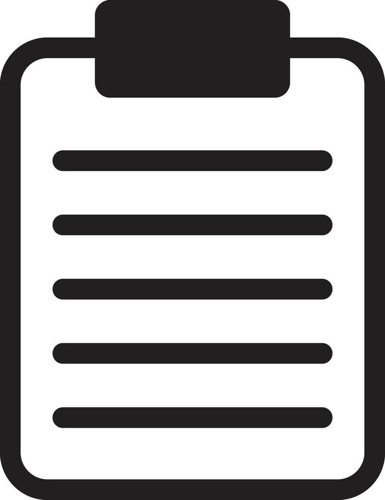 Clip board icon isolated on white background . List icon vector