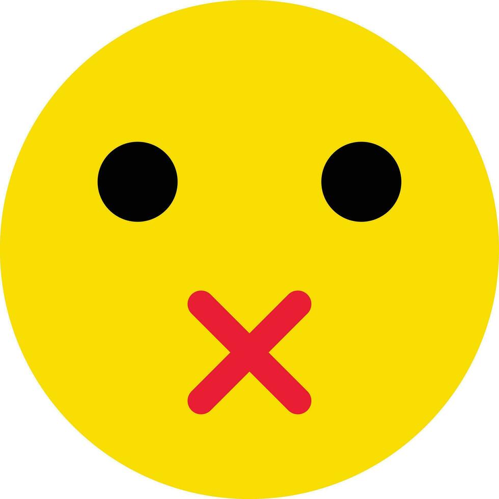 Silent emoji icon . Muted emoji icon vector isolated on white