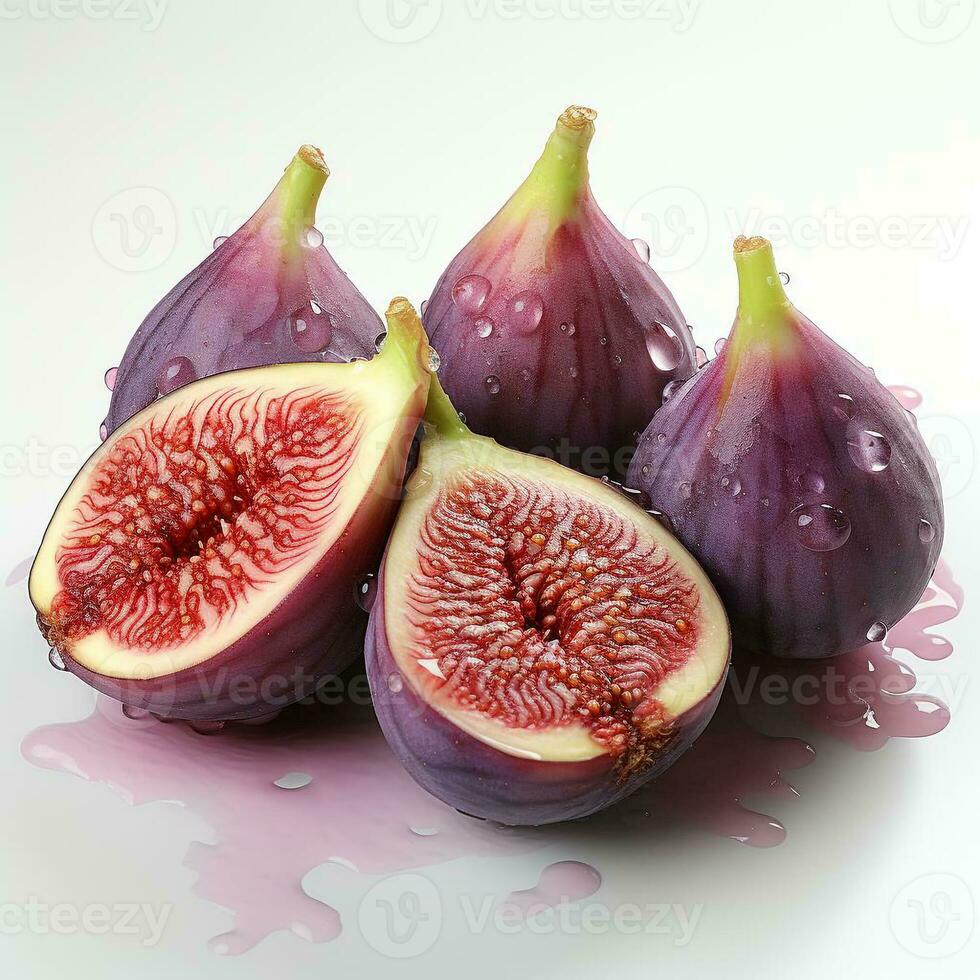 AI generated closeup photo of figs on an isolated white background