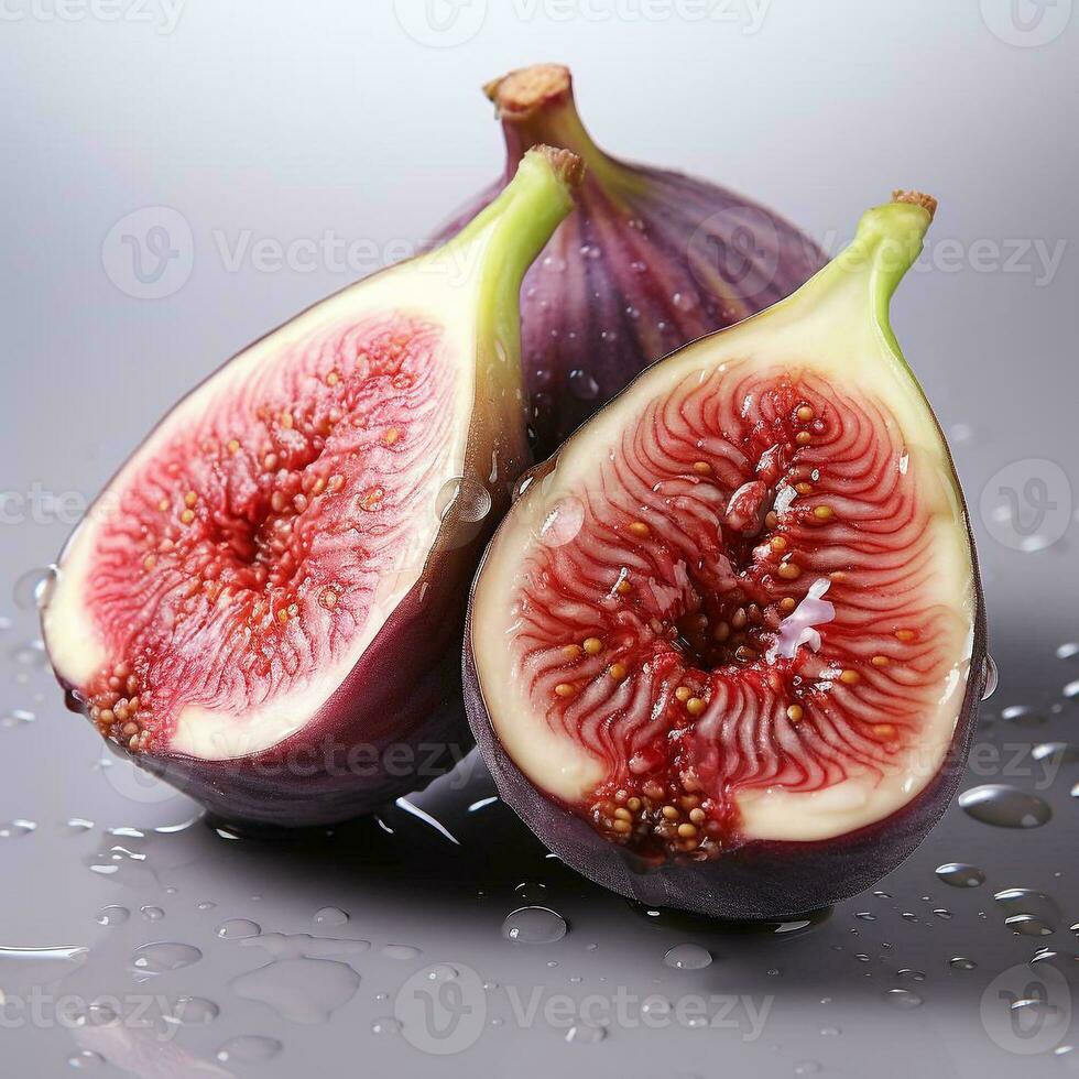 AI generated closeup photo of figs on an isolated white background