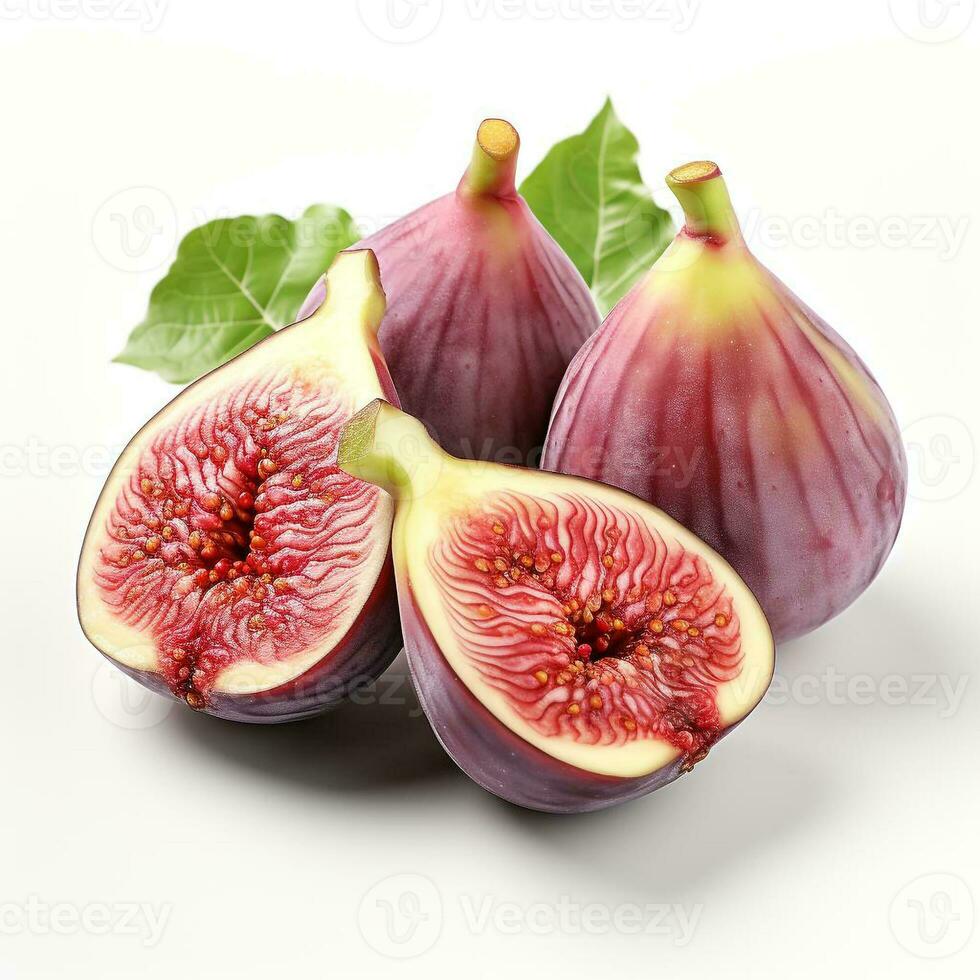 AI generated closeup photo of figs on an isolated white background