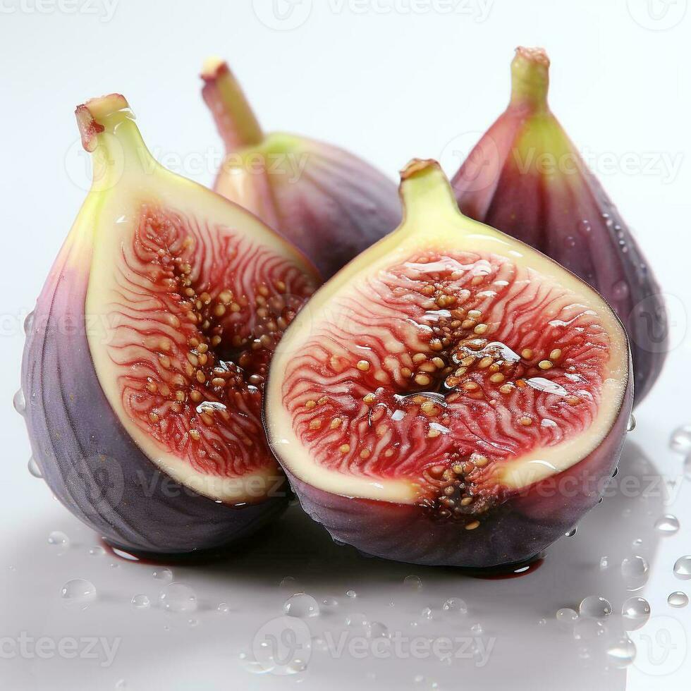 AI generated closeup photo of figs on an isolated white background