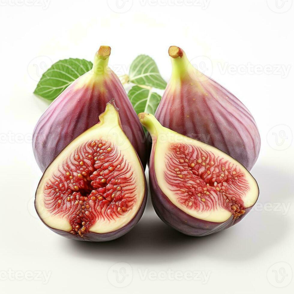 AI generated closeup photo of figs on an isolated white background