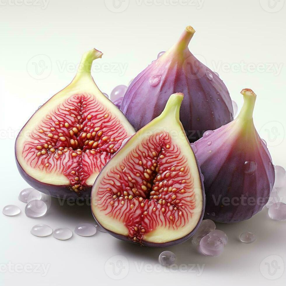 AI generated closeup photo of figs on an isolated white background