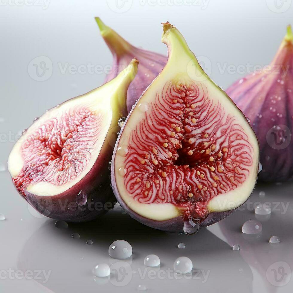 AI generated closeup photo of figs on an isolated white background