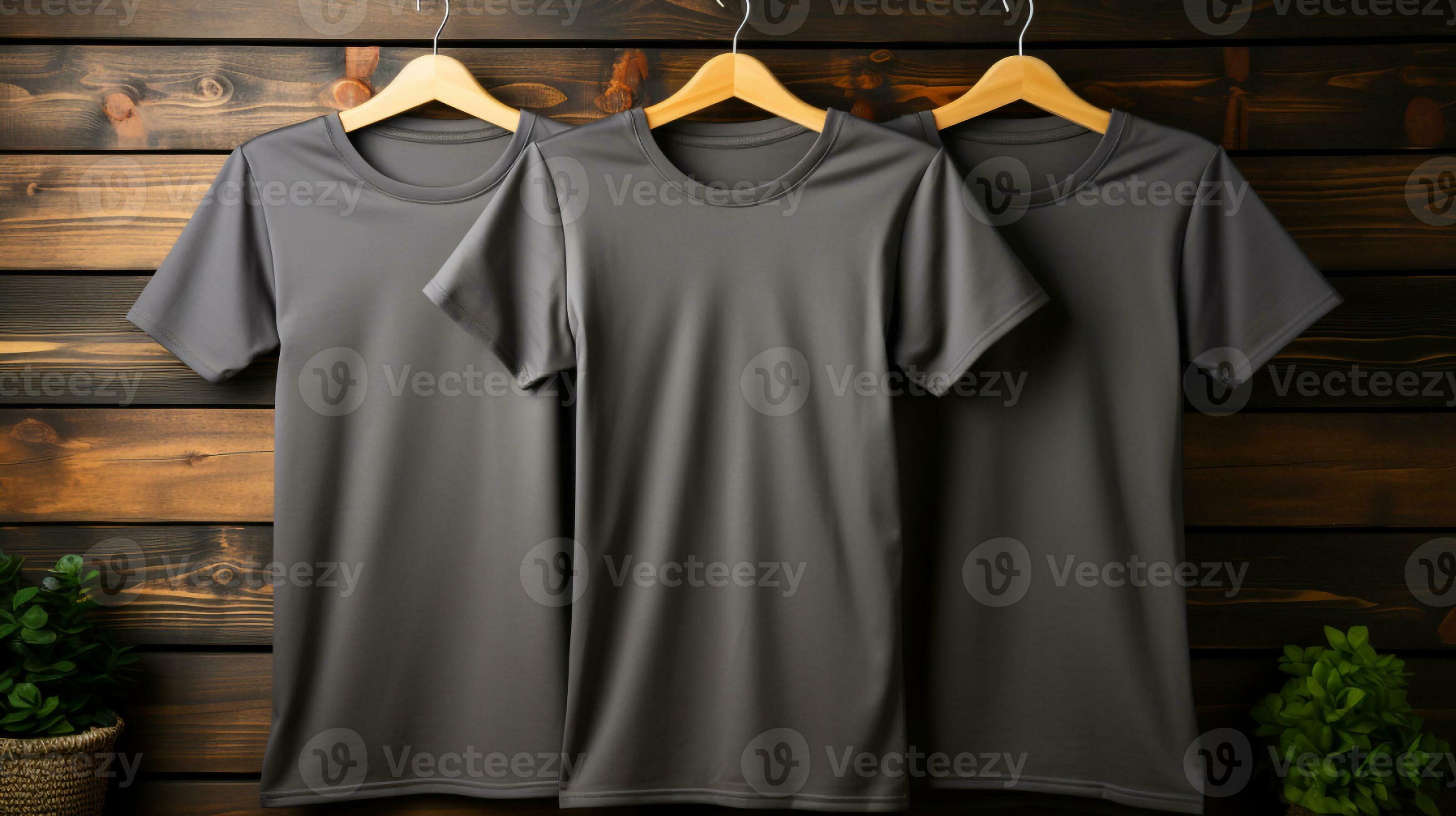 AI generated Photo gray tshirts with copy space mockup Generative Ai