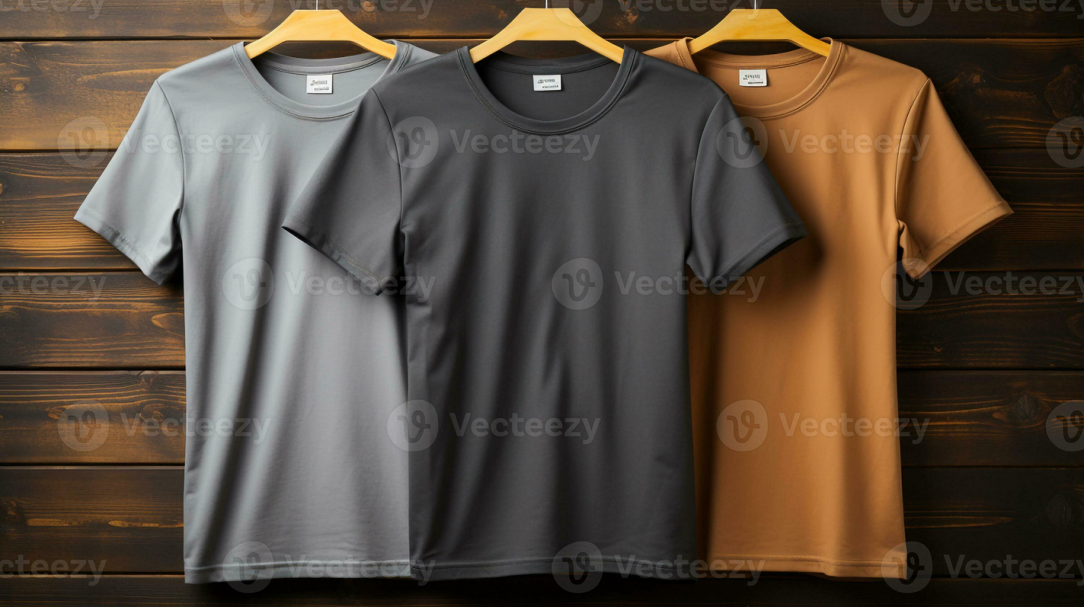 AI generated Photo gray tshirts with copy space mockup Generative Ai