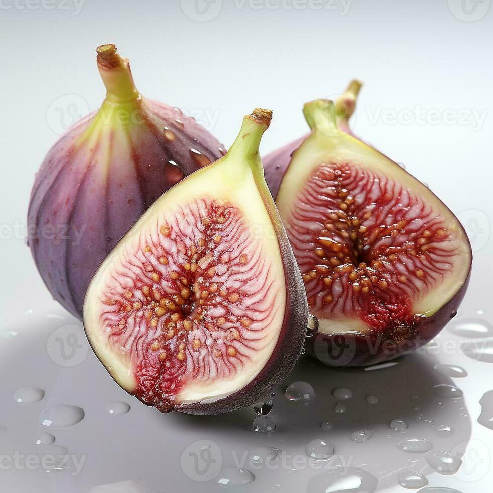 AI generated closeup photo of figs on an isolated white background